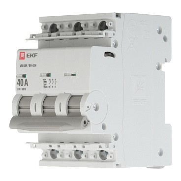 Выключатель нагрузки EKF PROxima ВН-63N 3Р 40А 400 В на DIN-рейку (S63340)