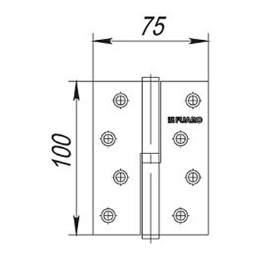 Петля Fuaro карточная правая разъемная 100х75 мм хром
