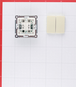 Выключатель Hegel Master двухклавишный встраиваемый слоновая кость (ВС10-451-01)