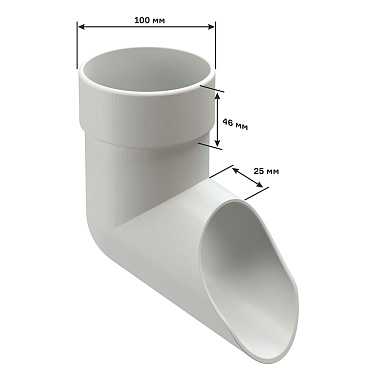 Колено стока Docke Lux пластиковый d100 мм пломбир RAL 9003