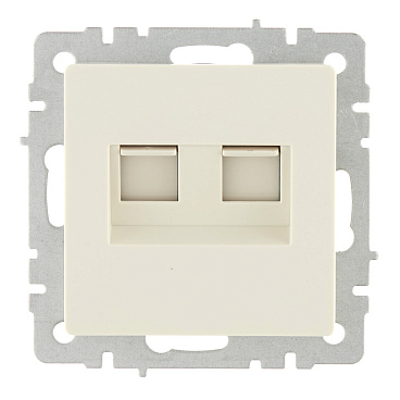 Розетка телефонная/компьютерная IEK Brite РК-Т12-БрКр встраиваемая бежевая (BR-KT20-O-1-K10)