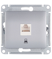 Розетка компьютерная Systeme Electric Glossa встраиваемая алюминий RJ45 (GSL000381К)