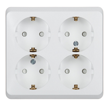 Розетка Systeme Electric Этюд накладная белая со шторками (PA16-208B)