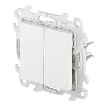 Переключатель Simon 24 Harmonie двухклавишный встраиваемый белый (2410397-030)