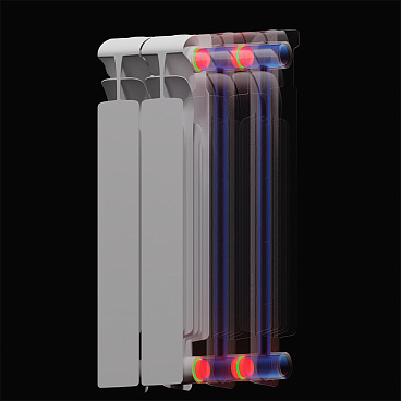 Радиатор биметаллический Rifar EcoBuild 500 мм 4 секции 1" боковое подключение белый