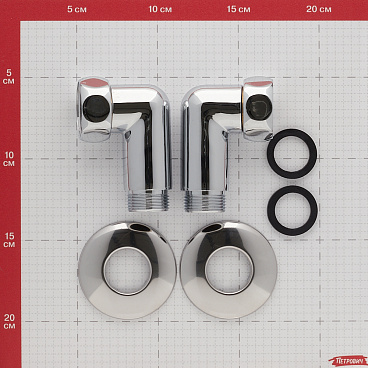 Соединитель угловой для полотенцесушителя 1 ВР(г) х 3/4 НР(ш) хром (2 шт.)