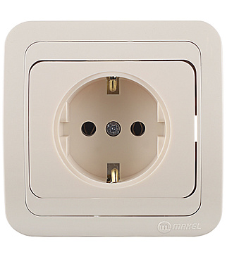 Розетка Makel Mimoza встраиваемая бежевая (25028)