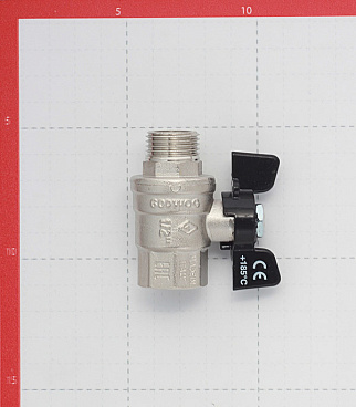 Кран шаровой латунный Bugatti 1/2 ВР(г) х 1/2 НР(ш) бабочка прямой (03070176)