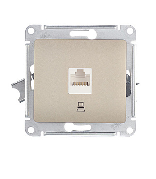 Розетка компьютерная Systeme Electric Glossa встраиваемая титан RJ45 (GSL000481K)