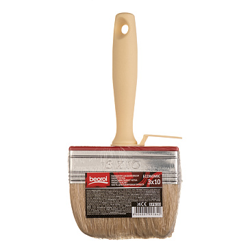 Кисть плоская натуральная щетина пластиковая ручка Beorol 100х31 мм для эмалей и лаков на алкидной основе