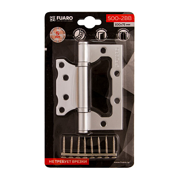 Петля Fuaro бабочка универсальная неразъемная 100х75 мм перламутровый хром