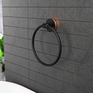 Полотенцедержатель кольцо Fora Lord d155 мм на шуруп нержавеющая сталь черный (FOR-LORD011BL)