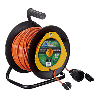 Удлинитель Партнер Электро без заземления 50 м на катушке 1,3 кВт 1 розетка ПВС 2х0,75 кв.мм IP44