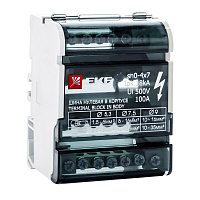 Шина нулевая EKF PROxima 4х7 отверстий в корпусе (sn0-4х7)