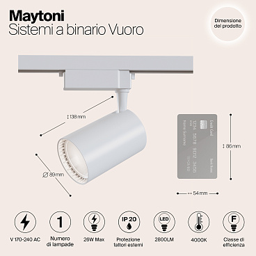 Трековый светильник Technical TR003-1-30W4K-W
