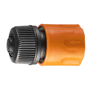 Соединитель 1/2 для поливочного шланга Вихрь пластиковый с аквастопом (73/7/2/16)
