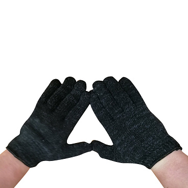 Перчатки шерстяные утепленные черные 10 (XL)