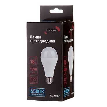 Лампа светодиодная Hesler E27 6500К 18 Вт 1890 Лм 230 В груша А65 матовая