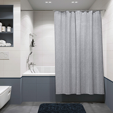 Штора для ванны Fora Miracle Silver 2000х1800 мм полиэстер серая (FOR-MIR208SIL)