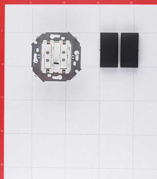 Переключатель Simon 15 двухклавишный встраиваемый графит (1591397-038)