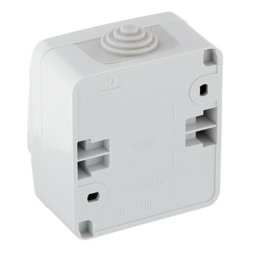 Выключатель Systeme Electric Этюд двухклавишный накладной серый (BA10-042C)