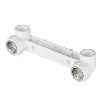 Водорозетка полипропиленовая Valtec двойная 20 мм х 1/2 ВР(г) на планке (VTp.724.0.02004)