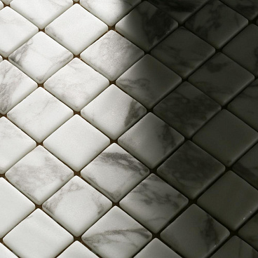 Мозаика Lavelly Smalta мрамор белый стеклянная 311х311х4,9 мм матовая