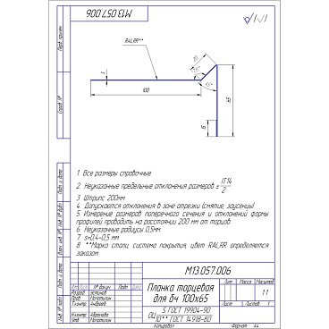Планка торцевая для гибкой черепицы Grand Line 100х65 мм 2 м графитовый серый RAL 7024