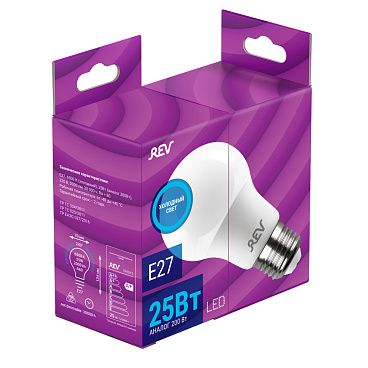 Лампа светодиодная Rev Ritter E27 6500К 25 Вт 2000 Лм 180-240 В груша A60 матовая