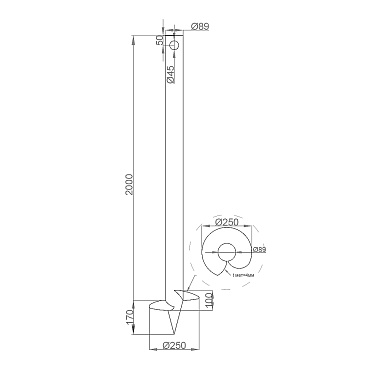 Свая винтовая d89х2000 мм
