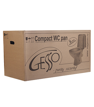 Унитаз-компакт Gesso Home de luxe W102 с косым выпуском с сиденьем пластик белый (9 012 357)
