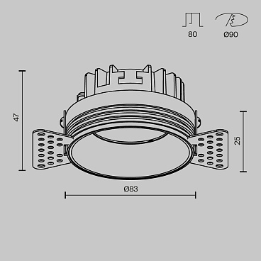 Встраиваемый светильник Technical DL055-8W3-4-6K-TRS-W