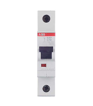 Автоматический выключатель модульный ABB S201 1P 10А тип C 6 кА 220 В (2CDS251001R0104)