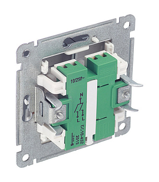 Выключатель Hegel Master двухклавишный встраиваемый черный с подсветкой (ВС10-452-08)