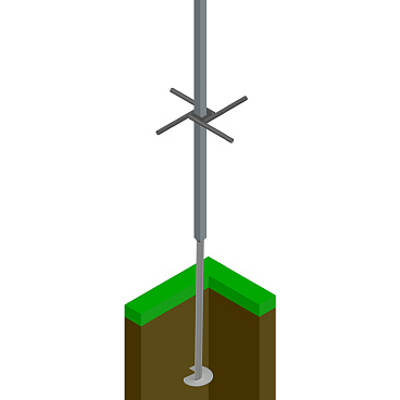 Столб для забора винтовой 60х60х2 мм 3,5 м коричневый RAL 8017