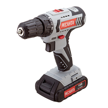 Дрель-шуруповерт аккумуляторная Ресанта ДА-18-2ЛК 18 В 2 Ач Li-Ion 2 АКБ и ЗУ (75/14/5)