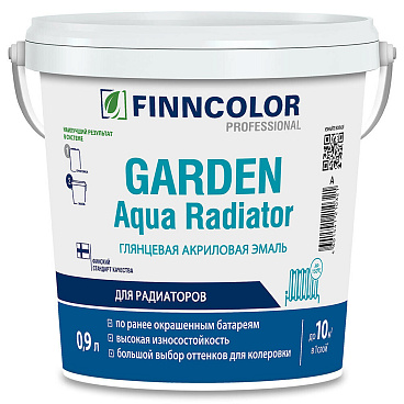 Эмаль для радиаторов Finncolor Garden Aqua Radiator база A белая глянцевая акриловая 0,9 л