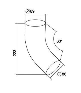 Колено трубы Grand Line металлическое d90 мм 60° графитовый серый RAL 7024