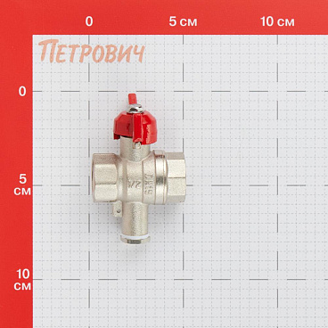 Кран шаровой латунный Valtec 1/2 ВР(г) х 1/2 ВР(ш) полнопроходной бабочка для подключения датчика температуры прямой (VT.128.N.04)
