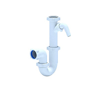 Сифон для раковины и мойки АНИ пласт 1 1/2х40 мм без выпуска с отводом 40 мм с соединением 40 мм (D1020)