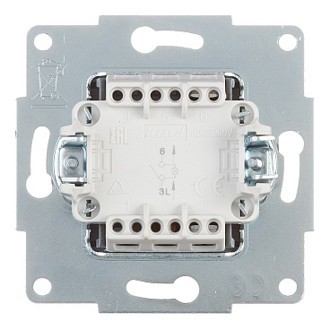 Выключатель Lezard Karina одноклавишный встраиваемый белый с подсветкой (707-0288-111)