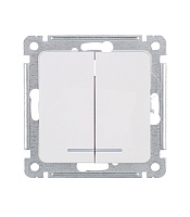 Выключатель Hegel Master двухклавишный встраиваемый белый с подсветкой (ВС10-452)