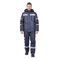 Костюм рабочий мужской утепленный ГК Спецобъединение Роуд 52-54 рост 170-176 см темно-серый/черный