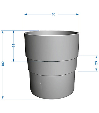 Муфта водосточной трубы Docke Premium пластиковая d85 мм графитовый серый RAL 7024