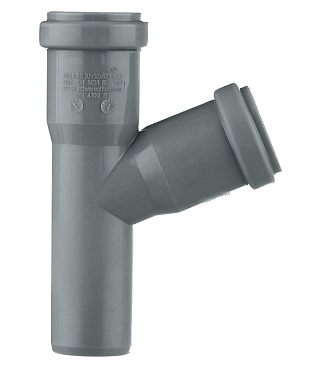 Тройник Ostendorf HTEA d32 мм 67° пластиковый для внутренней канализации (110300)