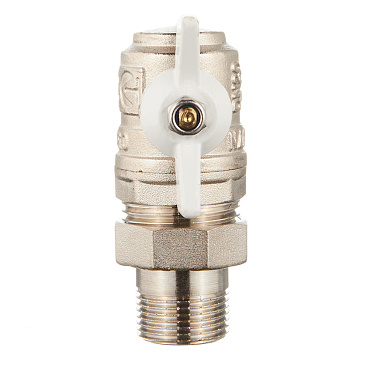 Кран шаровой латунный Valtec Base 3/4 ВР(г) х 3/4 НР(ш) бабочка с полусгоном угловой (VT.228.NW.05)