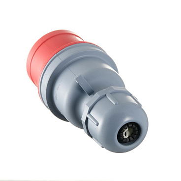 Вилка силовая прямая переносная Dekraft ВП-103 с заземлением 3P+N+PE 3 фазы 16 А 380 В IP44 красная (26104DEK)