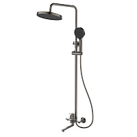 Душевая система Lemark Siberia с верхним душем с лейкой с изливом графит (LMF-7026B-GM)