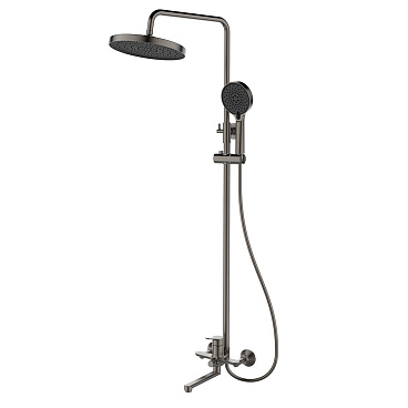 Душевая система Lemark Siberia с верхним душем с лейкой с изливом графит (LMF-7026B-GM)