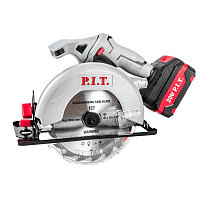 Пила дисковая аккумуляторная P.I.T. One Power 20 В 4Ач Li-Ion d165 мм с АКБ и ЗУ (PKS20H-165A/1)